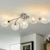 Lindby loftlampe Ticino, 65 cm, 5 lyskilder, metal, glas