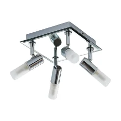 Lindby loftlampe til bad Zela, 32 cm, krom, 4 lyskilder, IP44