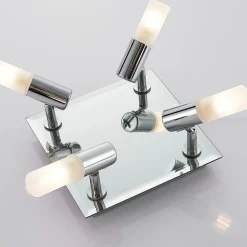Lindby loftlampe til bad Zela, 32 cm, krom, 4 lyskilder, IP44