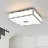Lindby loftlampe til badeværelset Eniola, 30 cm, hvid/grå, IP44