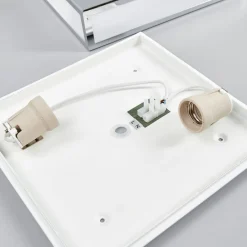 Lindby loftlampe til badeværelset Eniola, 30 cm, hvid/grå, IP44