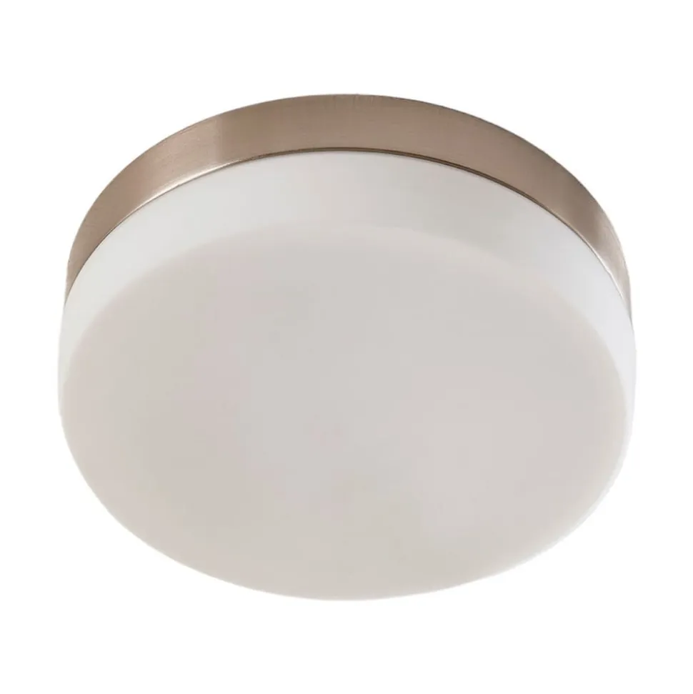 Lindby loftlampe til badeværelset Amilia, Ø 18 cm, E27, nikkel, glas