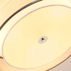 Lindby loftlampe Tobia, grå, tekstil, Ø 50 cm, E27