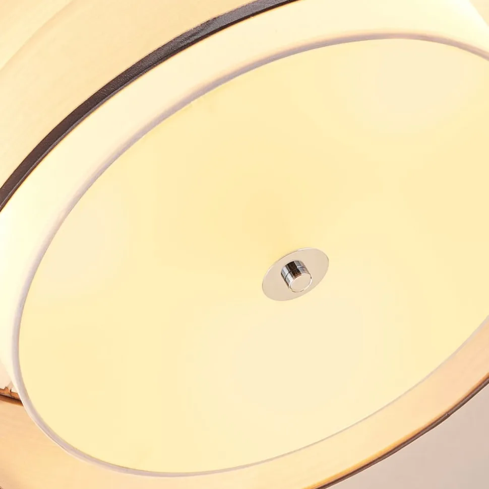 Lindby loftlampe Tobia, grå, tekstil, Ø 50 cm, E27