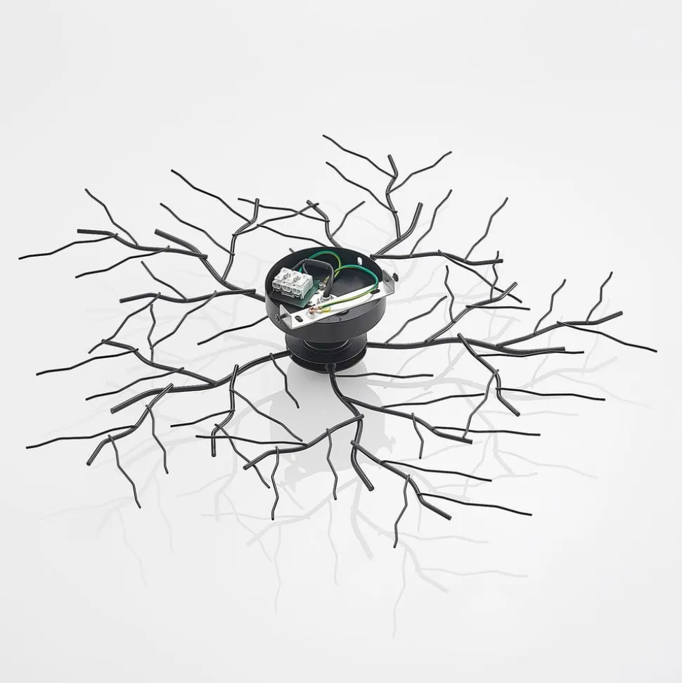 Lindby loftlampe Vetki, Ø 60 cm, sort, 1 lyskilde, metal