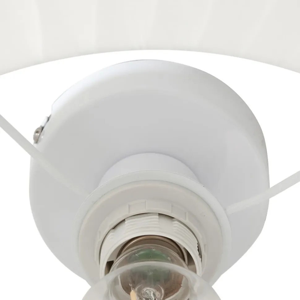 Lindby loftlampe Virelle, hvid, tekstil, Ø 40 cm, E27