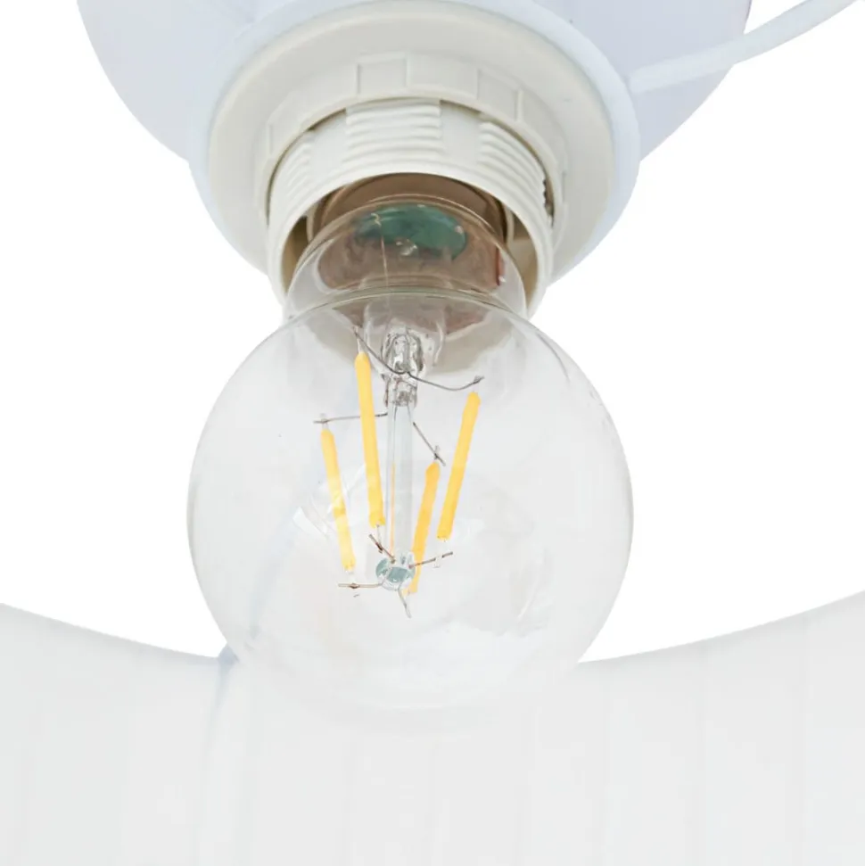 Lindby loftlampe Virelle, hvid, tekstil, Ø 40 cm, E27