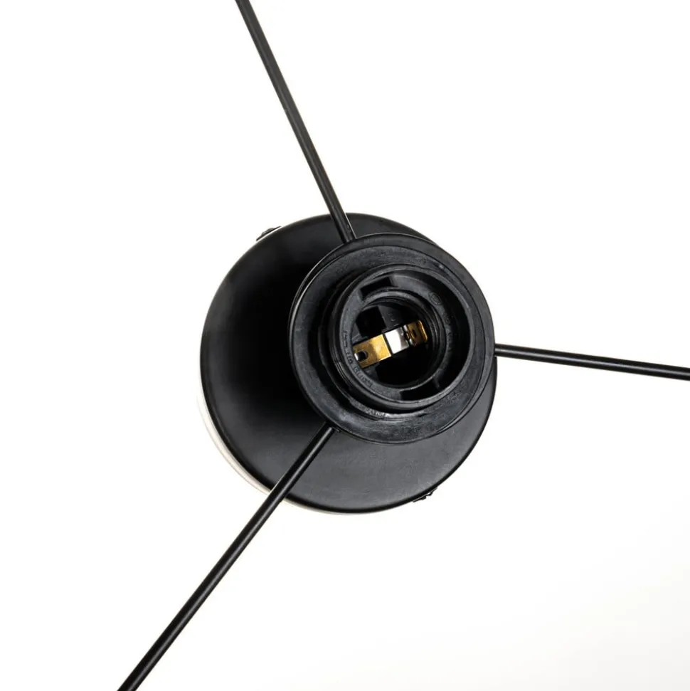Lindby Loftlampe Yaelle, Ø 40 cm, Rattan, sort, E27
