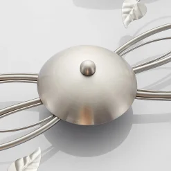 Lindby loftlampe Yannie, 6 lyskilder, 106 cm, nikkel/hvid, glas