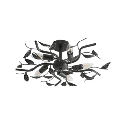 Lindby loftlampe Yos, 5 lyskilder, 58 cm, sort-guld, E14
