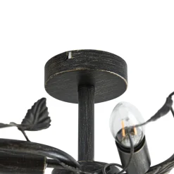 Lindby loftlampe Yos, 5 lyskilder, 58 cm, sort-guld, E14