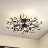 Lindby loftlampe Yos, 10 lyskilder, 95 cm, sort-guld, E14