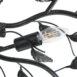 Lindby loftlampe Yos, 10 lyskilder, 95 cm, sort-guld, E14