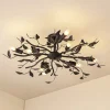 Lindby loftlampe Yos, 8 lyskilder, 85 cm, sort-guld, E14
