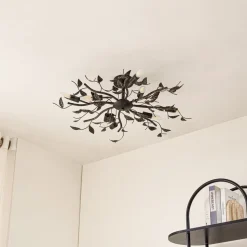Lindby loftlampe Yos, 8 lyskilder, 85 cm, sort-guld, E14