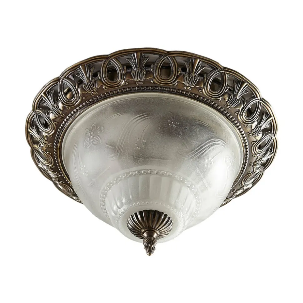 Lindby loftslampe Anni, ætset glasskærm
