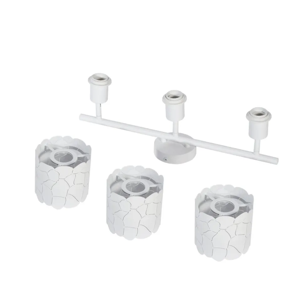 Lindby loftslampe Aralena, hvid, 3 lyskilder, længde 70,5 cm