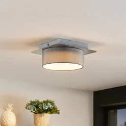 Lindby loftslampe Aviola, metal, tekstil, 18 cm lang