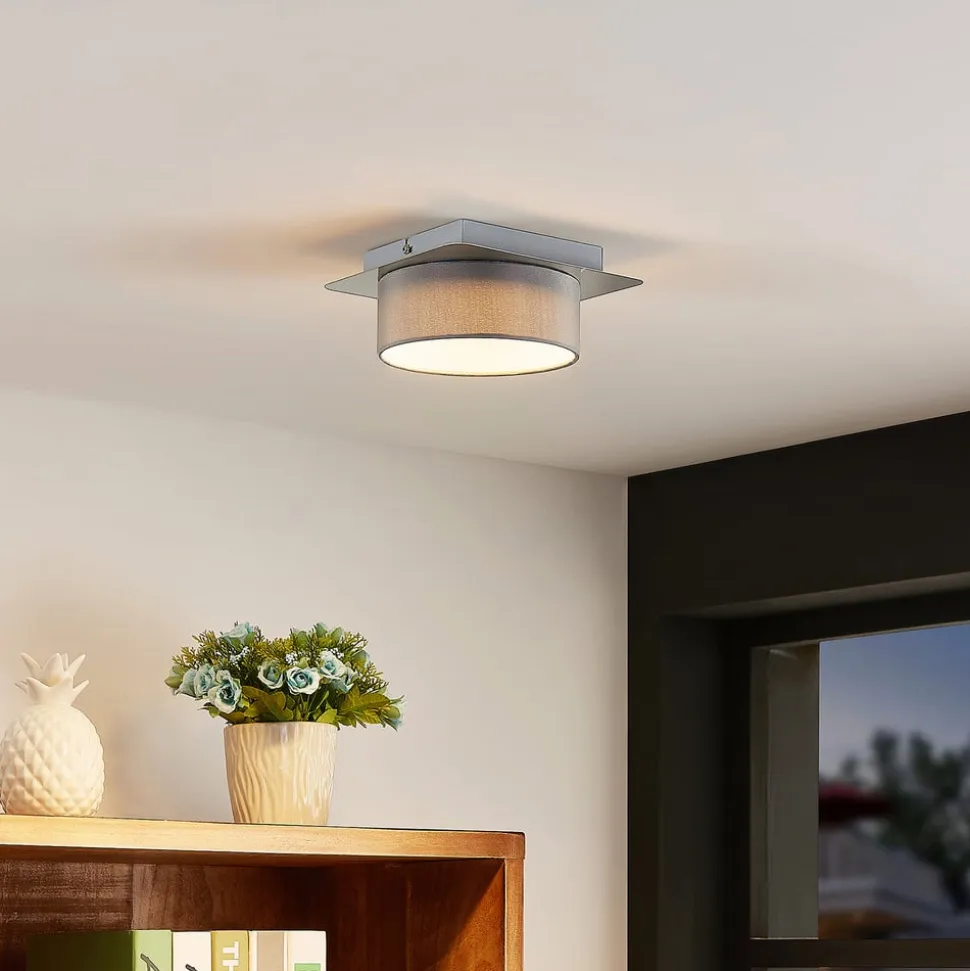Lindby loftslampe Aviola, metal, tekstil, 18 cm lang