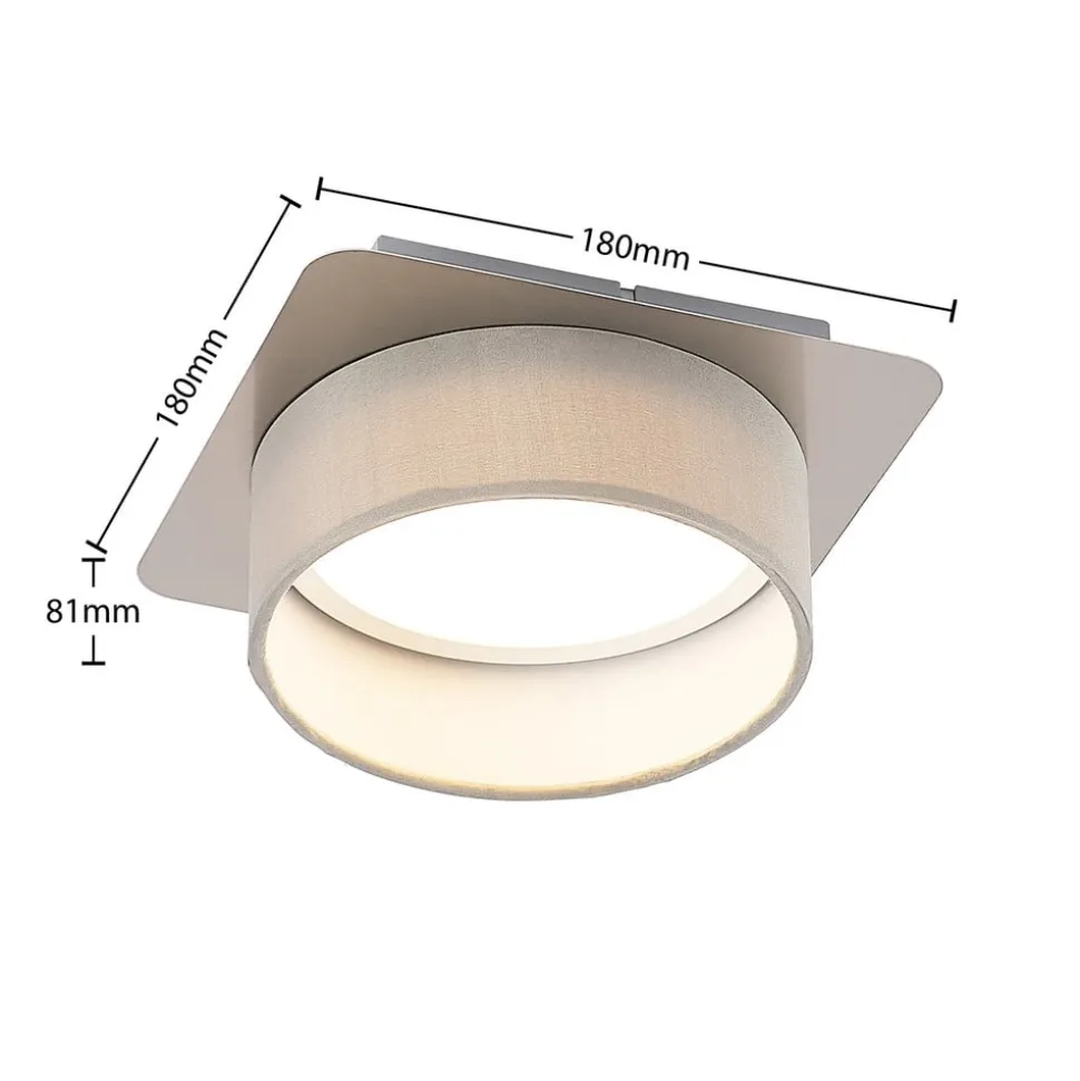 Lindby loftslampe Aviola, metal, tekstil, 18 cm lang