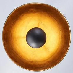 Lindby loftslampe Lya, Ø 40 cm, sort-guld, metal