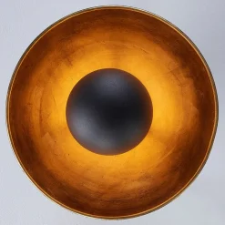 Lindby loftslampe Lya, Ø 31 cm, sort-guld, metal, E27