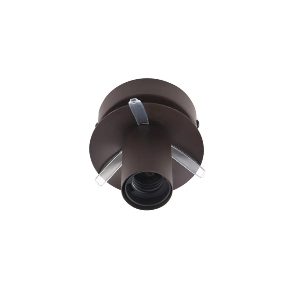 Lindby loftslampe Valentina, E27, røggrå, glas, Ø 25 cm