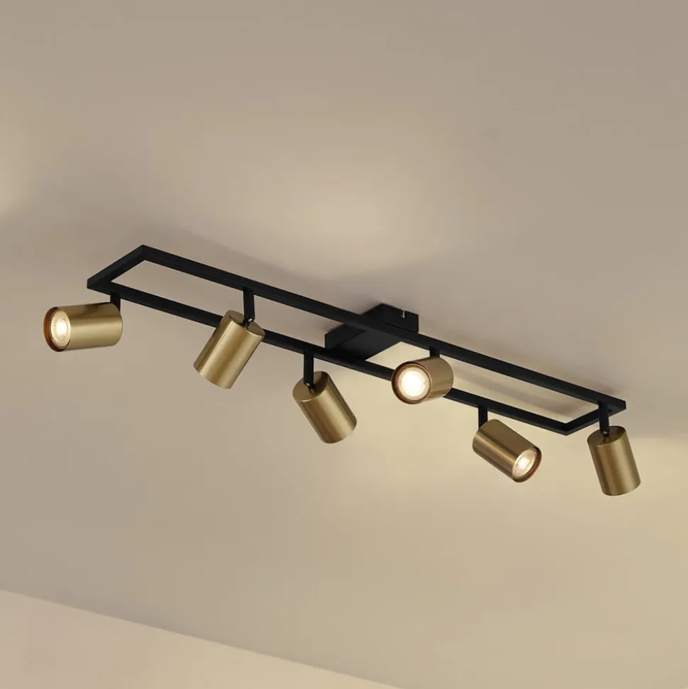 Lindby loftspot Bravius, messing, 6 lyskilder, jern