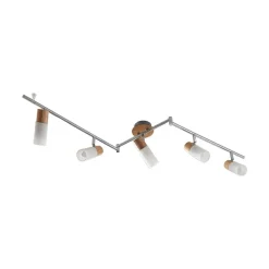 Lindby loftspot Christoph, 130 cm, 4 lyskilder, træ, glas