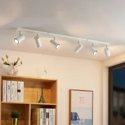 Lindby loftspot Joffrey, 116 cm, hvid, 6 lyskilder, GU10