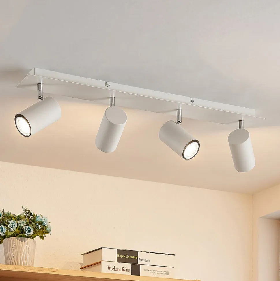 Lindby loftspot Joffrey, 70 cm, hvid, 4 lyskilder, GU10