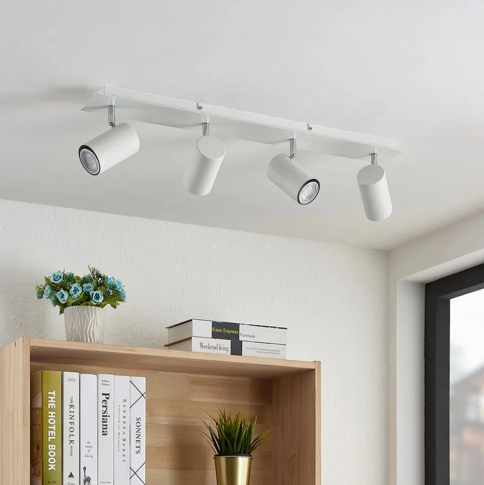 Lindby loftspot Joffrey, 70 cm, hvid, 4 lyskilder, GU10