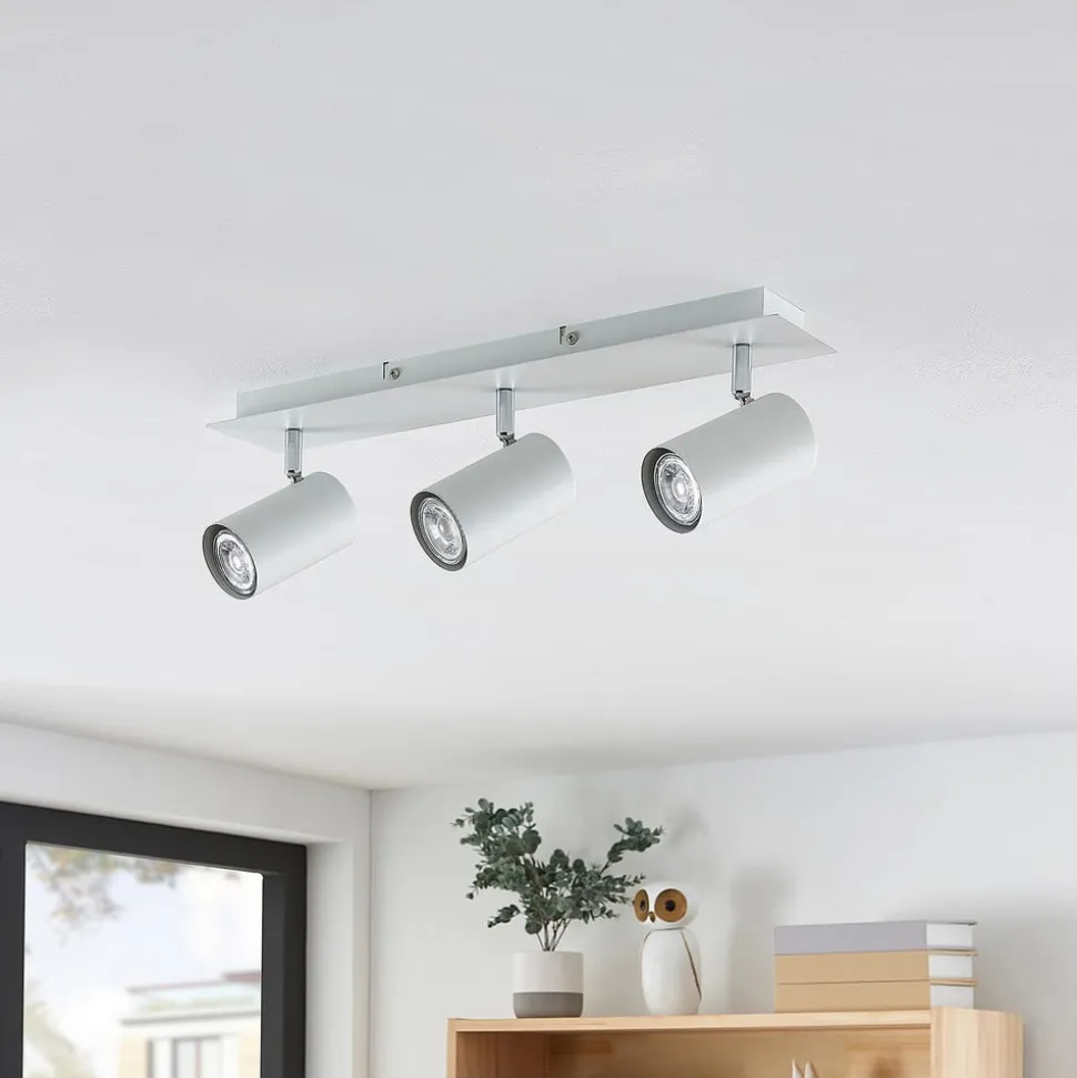 Lindby loftspot Joffrey, 49 cm, hvid, 3 lyskilder, GU10