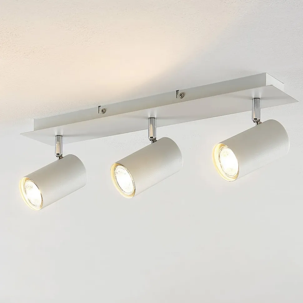Lindby loftspot Joffrey, 49 cm, hvid, 3 lyskilder, GU10