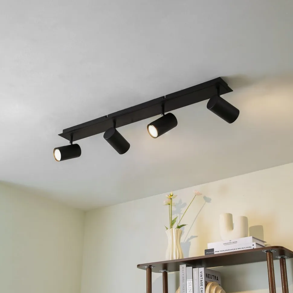 Lindby loftspot Joffrey, 80 cm, sort, 4 lyskilder, GU10