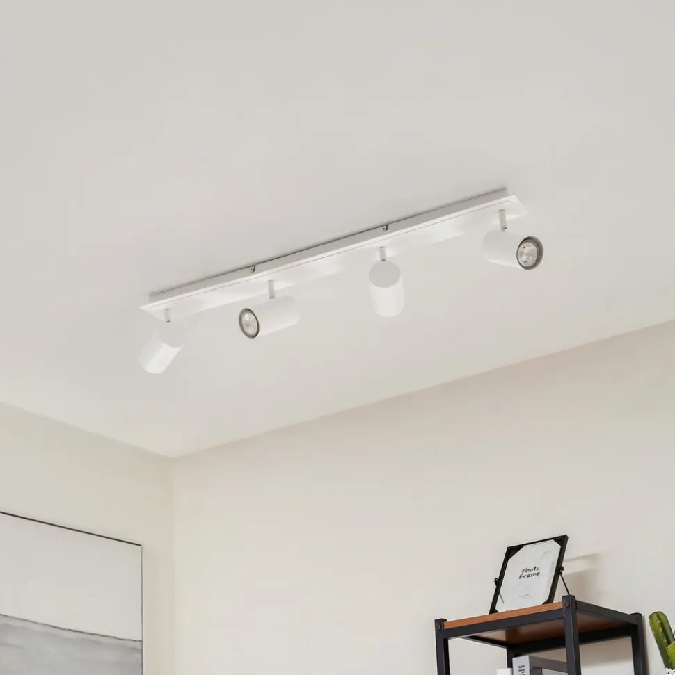 Lindby loftspot Joffrey, 80 cm, hvid, 4 lyskilder, GU10