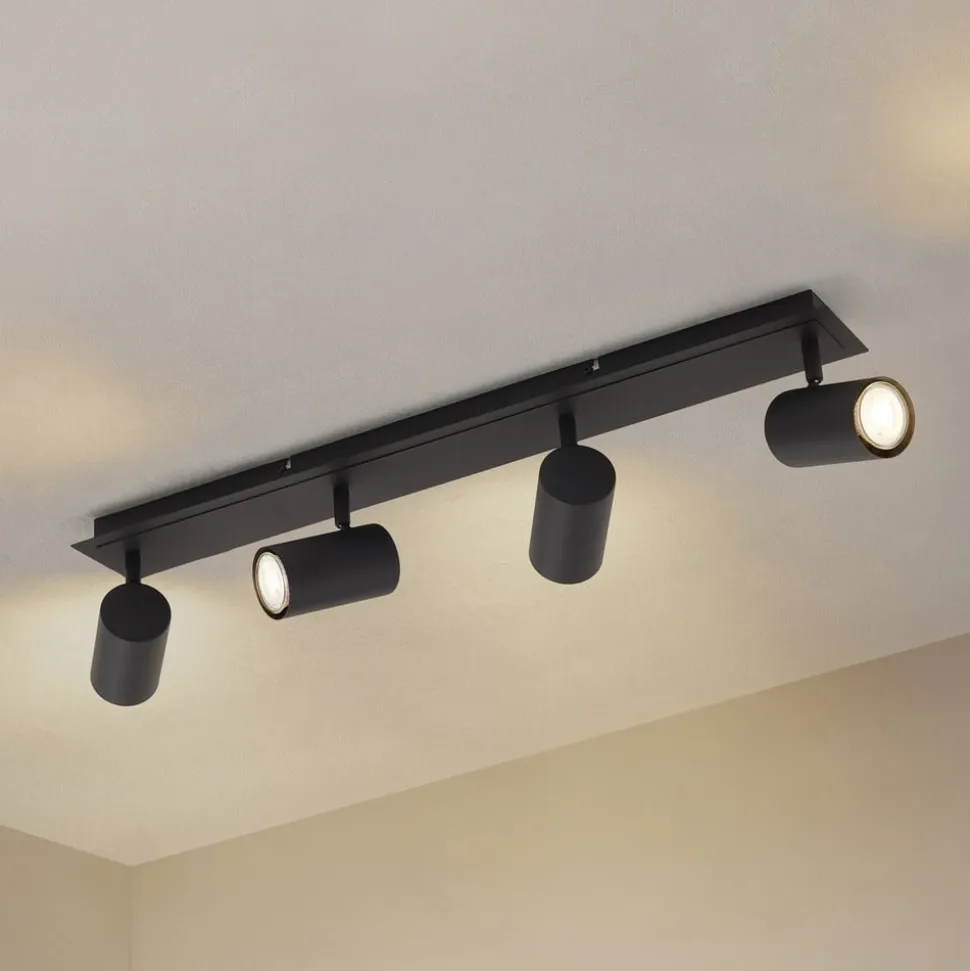 Lindby loftspot Joffrey, 70 cm, sort, 4 lyskilder, GU10