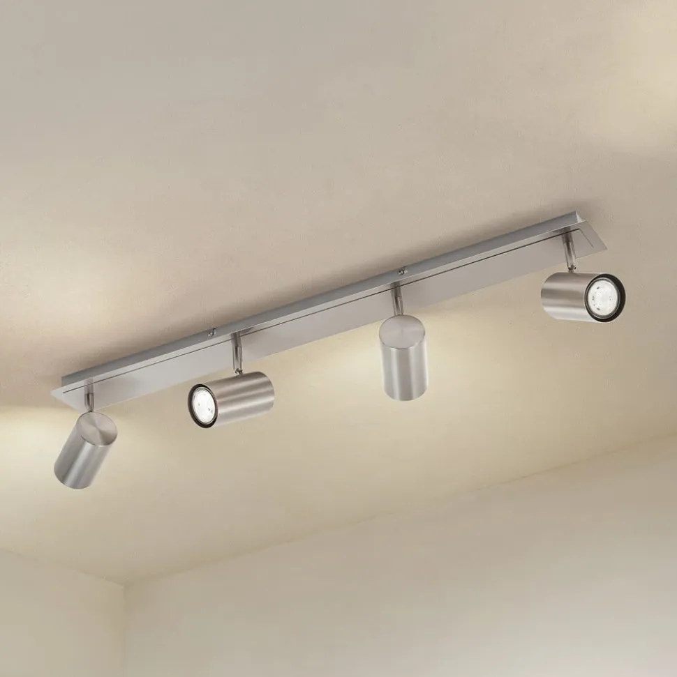 Lindby loftspot Joffrey, 80 cm, nikkel, 4 lyskilder, GU10