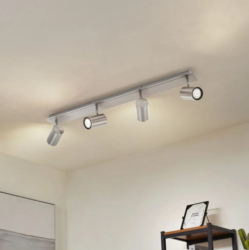 Lindby loftspot Joffrey, 80 cm, nikkel, 4 lyskilder, GU10