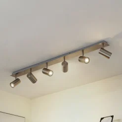 Lindby loftspot Joffrey, 116 cm, nikkel, 6 lyskilder, GU10