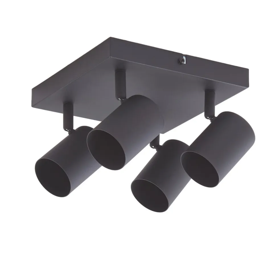 Lindby loftspot Jorell, sort, 20 cm, sort, 4 lyskilder.