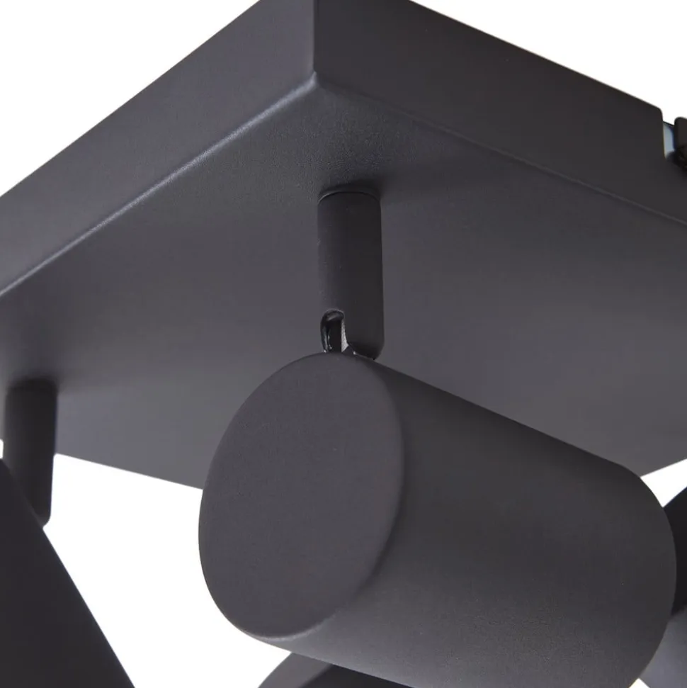 Lindby loftspot Jorell, sort, 20 cm, sort, 4 lyskilder.
