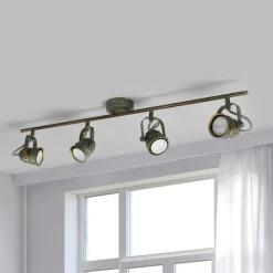 Lindby loftspot Leonor, 4 lyskilder, grøn, metal, 78 cm