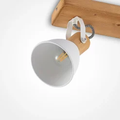 Lindby loftspot Merela, hvid, 28 cm, 2 lyskilder, træ, E14