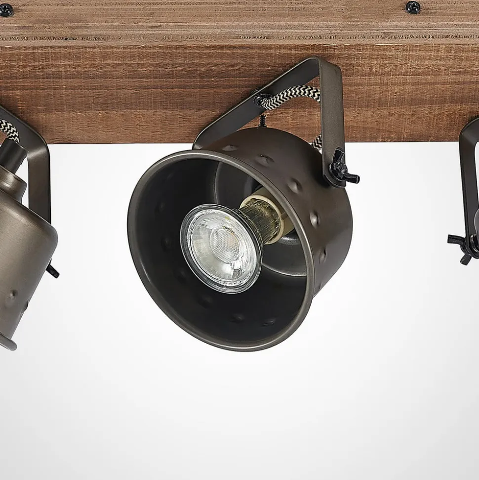 Lindby loftspot Rubinjo, 62 cm, 4 lyskilder, træ, GU10