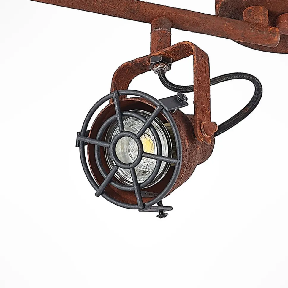 Lindby loftspot Scabra, 63 cm, rustbrun, 4 lyskilder, metal