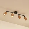 Lindby loftspot Stralino, 4 lyskilder, længde 60 cm, træ