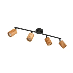 Lindby loftspot Stralino, 4 lyskilder, længde 60 cm, træ