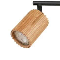 Lindby loftspot Stralino, 4 lyskilder, længde 60 cm, træ