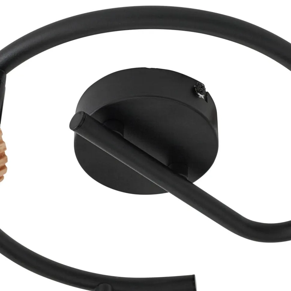 Lindby loftspot Stralino, 3 lyskilder, Ø31cm, træ, GU10